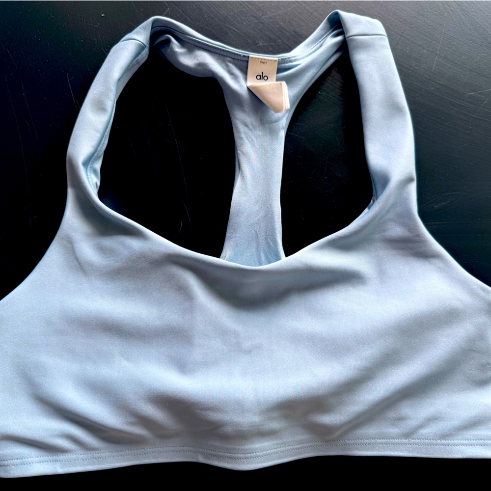 ALO Yoga Blue Racerback Sports Bra